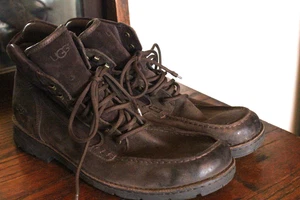 UGG Brown LEATHER WATERPROOF MEN'S BOOTS SIZE US 13 #SN 1007795 - Picture 1 of 13