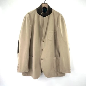 Vintage Lands' End Khaki Baumwolle Jacke Braun Wildleder Sport Mantel Blazer Herren Gr. 46 R - Bild 1 von 16