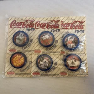 Collection Of 6 New 1997 VINTAGE ALWAYS COCA COLA DUCAN YOYO Blue - Bild 1 von 7