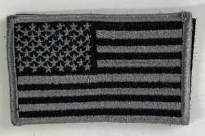 American Flag Patch Subdued Black Gray 3x2 Inch Hook & Loop or Iron-On - Picture 1 of 4