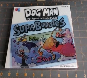 University Games Dog Man Supa Buddies Lenticular 100 Piece 3-D Puzzle - NEW - Picture 1 of 2