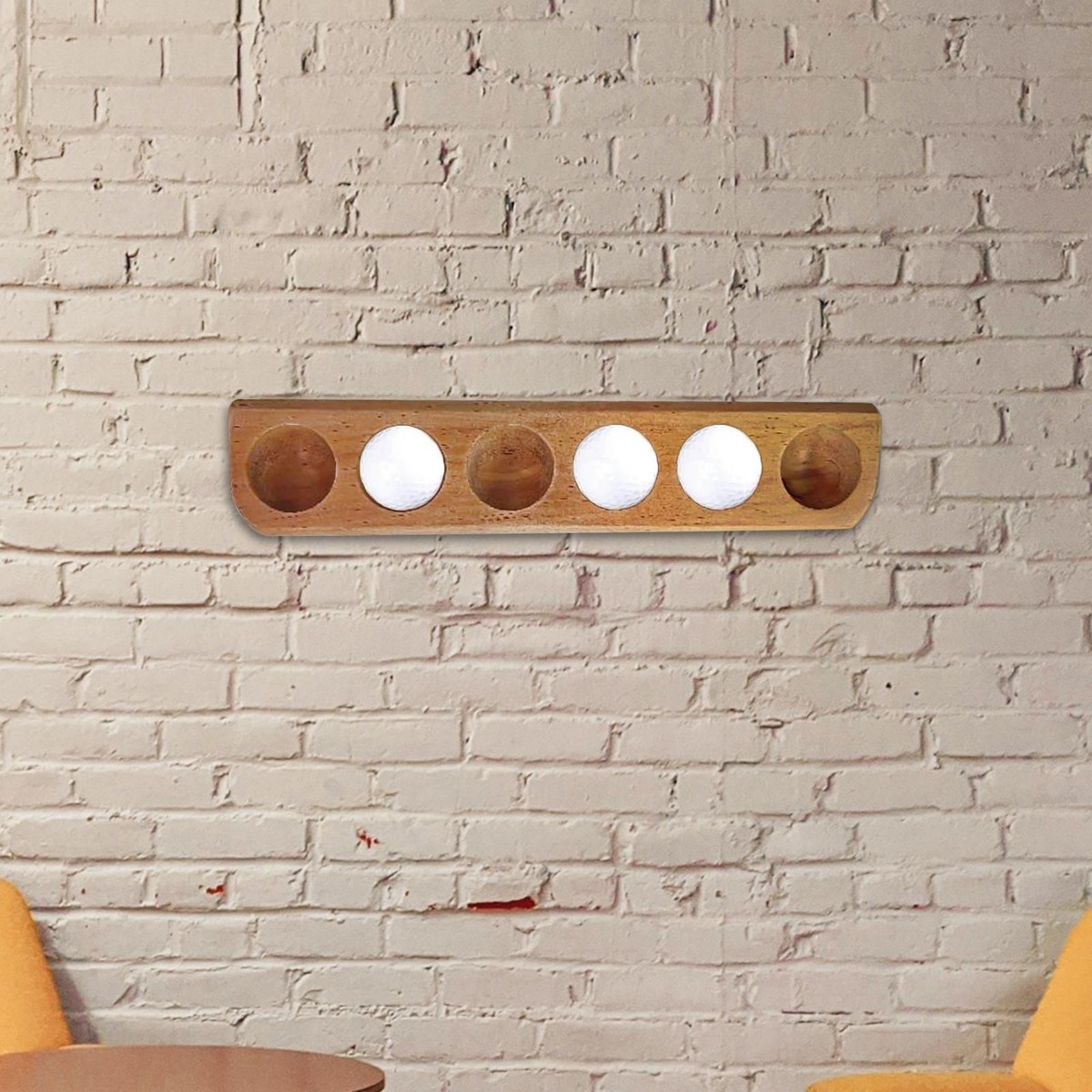 Golfball Vitrine Für 18 Bälle - Rundes Display Aus Holz 35cm - Sammlerständer