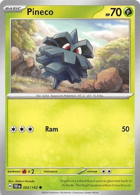 Pineco 002/162 SV05 Temporal Forces Pokemon 007749 - Image 1 of 2