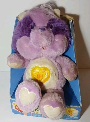 1980s Vintage 1984 Care Bear Cousins Bright Heart Raccoon Original Box 13" Plush - Image 1 of 4