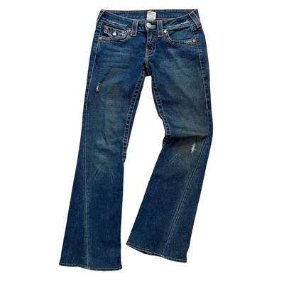 Pantalones de mezclilla Joey vintage True Religion acampanados/corte bota desgastados tiro bajo talla 27 Foto 1 de 4