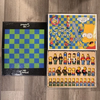 The Simpsons Vintage 3D Chess Set 1991 Board Game Complete - Image 1 of 4