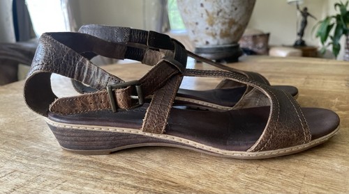 Timberland Earthkeepers Belgrado SANDALI CON CINTURINO A T IN PELLE MARRONE taglia 7