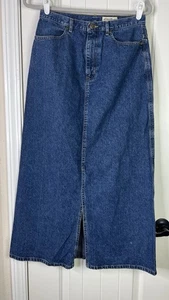 Eddie Bauer Vintage Denim Maxirock Gr. 8 lang blau Frontschlitz Boho Western Y2K 90’s - Bild 1 von 12