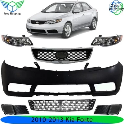 Front Bumper Cover Fascia & Grille Assembly Kit For 2010-2013 Kia Forte — 第 1/4 张图片