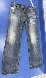 Silver Jeans Co Mens W34 L34 Gordie Straight Leg Western Glove Works Casual Blue - Picture 1 of 10