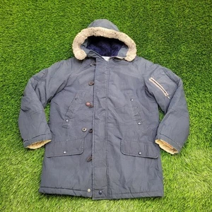 Vintage 70s Sears Parka Jacket Medium 23x30 Sherpa-Lined - Picture 1 of 16