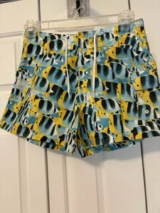 Boys OLD NAVY Size 12 Swim Trunks Tropical Fish Blue Yellow Black Butterflyfish - Picture 1 of 5