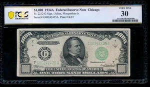 AC 1934A $1000 Chicago ONE THOUSAND DOLLAR BILL PCGS 30 - Picture 1 of 2
