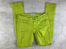 Bullhead Black Womens Jeans Size 5 Yellow Green Stretch Distress Rip Torn Skinny