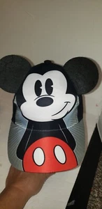  Vtg Look MICKEY MOUSE 3-D EARS YOUTH BASEBALL CAP Adjustable Strap Back DISNEY  - Imagen 1 de 12