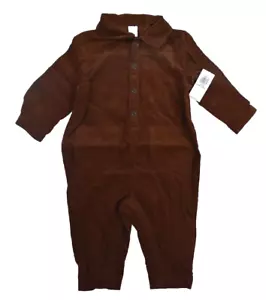 Old Navy Corduroy Long Sleeve Workwear Jumpsuit 1 Piece Brown Toddler 6-12m - Picture 1 of 9