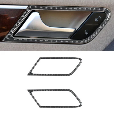 Cubierta de manija de puerta delantera interior de fibra de carbono para Mercedes-Benz R320/350 Foto 1 de 4