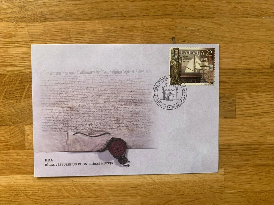 LATVIA LATVIJA 2008 FDC RIGA MUSEUM FOUNDATIONS SHIPS  - Image 1 of 1