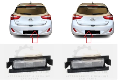 NEW FOR HYUNDAI I30 2012-2017 REAR BUMPER NUMBER PLATE LIGHT LAMP PAIR GENUINE - Image 1 of 2