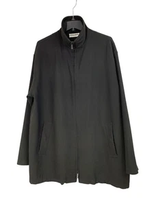 VTG Giorgio Armani Zip Black Liesure Jacket Made In Italy RR10257 Sz Large - Picture 1 of 14