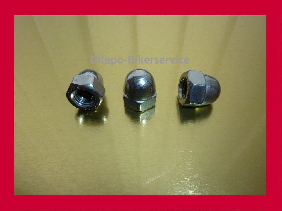 10 Stück / DIN 1587 - Sechskant Hutmutter M7 V2A Edelstahl - M 7 /  DIN1587 - Bild 1 von 3