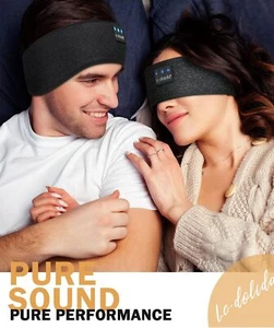 Headband Sleep Mask Headphones Bluetooth Ear Muffs Wireless Bluetooth Music - Picture 1 of 7