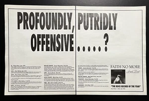 Faith No More Angel Dust 1992 Vtg UK Promo Print Ad 19.5"x12.5" ADVERT ONLY - Picture 1 of 6