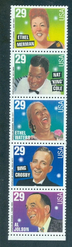 US 2849-2853 Popular Singers, Strip/5,  Mint NH - Image 1 of 1
