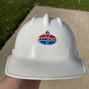Vintage Amoco Bullard Hard Boiled Hat Helmet Fuel Oil  Cap USA Dozer Safety Gas - Picture 1 of 9