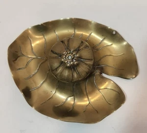 Vintage Jugendstil Messing lilienförmiges aufklappbares Tintenfass 7" mal 5" - Bild 1 von 11