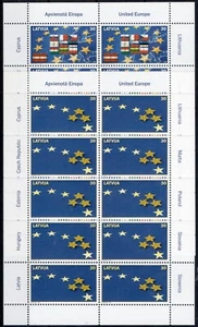 2004 - Europa CEPT (Lettonia) - Entrata nell'UE, 2 minifogli di 10 MNH** - Foto 1 di 1