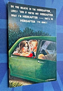 Saucy Bamforth Motoring Comic Postcard 1960s Big Boobs Car Back Seat No 2482 - Bild 1 von 2