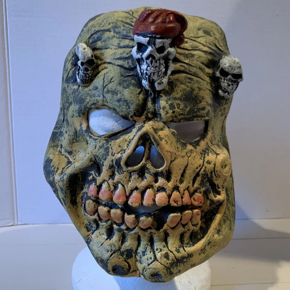 Skull Mask Adult Halloween Costume Accessory Skeleton  One Size 3 Small Skulls - Image 1 of 4