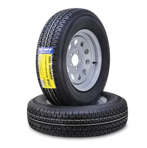 2 Free Country Trailer Tire Rim ST175/80R13 8-Ply D 97M 5 Lug x 4.5" Silver Mod - Picture 1 of 5