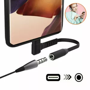 For Galaxy S21 S20 Note 20 10 USB Type C to 3.5mm Headphone Audio Adapter Cable - Picture 1 of 12