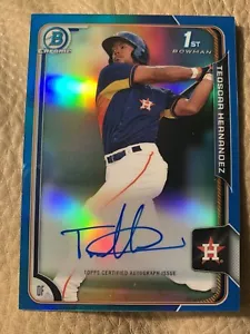 2015 Teoscar Hernandez Bowman Chrome Auto Blue Refractor  #107/150 Mariners - Picture 1 of 2