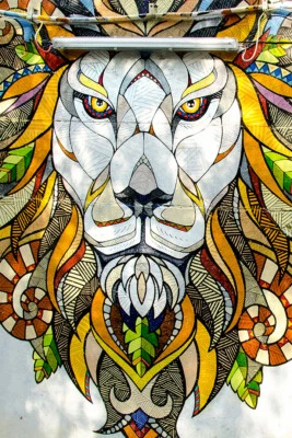 Современные граффити уличное животное лев картина печать настенное искусство дом - плакат 20 x 30 - Изображение 1 из 3