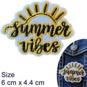 Summer vibes iron on patch heat happy sun vibe sweat party iron-on patches - Picture 1 of 2