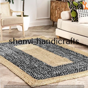 Trenzado Reversible 1.5x2.4m Natural Rectángulo Multicolor Yute & Cotton Área - Imagen 1 de 7