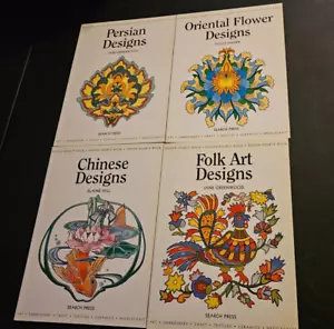 Lote 4 Diseños Patrones Persa Oriental Chino Libros de Arte Popular - Imagen 1 de 24