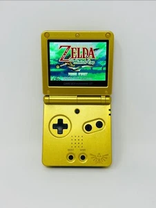 Zelda Triforce Edition Game Boy Advance SP IPS v2 Backlit Screen Mod Brighter - Picture 1 of 8