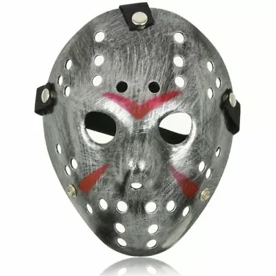 Adults Silver Halloween Style Hacker Horror Hockey Face Masks Halloween UK - Image 1 of 4