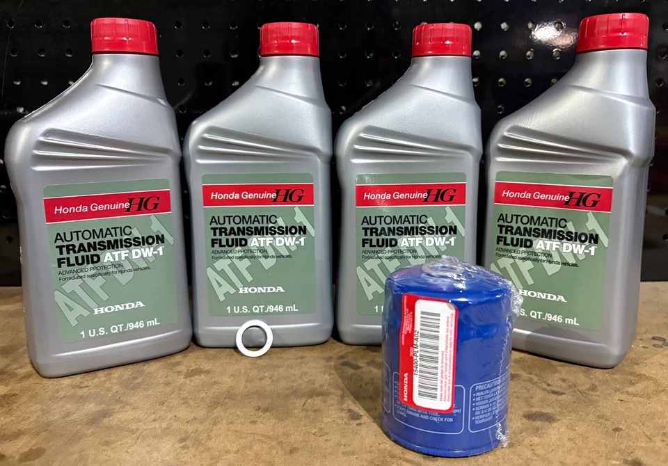 Подлинный Honda ATF DW-1 ~ 4 кварты с оригинальным масляным фильтром - Изображение 1 из 1