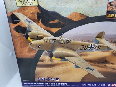 *CORGI AA38511 MESSERSCHMITT BF 110E-2 (TROP) HORST WESSEL NORTH AFRICA 1941 NEW - Image 1 of 4