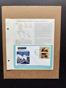 American Bicentennial Event FDC (C61) +Nicaragua +Washington Inauguration NYC - Picture 1 of 1