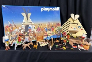 Playmobil Indian Camp 3733 Native American Village Teepee , nearly Complete (M) - Picture 1 of 20