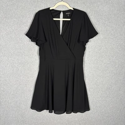 Express Dress 12 Wrap Flowy Flutter Stretch Career Church Witch Quiet Basic  - Image 1 of 4