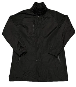 The Hundreds schwarzer Nylon-Regenmantel Spruch Druckknopf durchgehender Reißverschluss vorne Größe Herren S Y2K - Bild 1 von 10