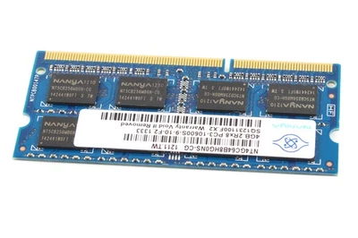 Nanya 4GB 2RX8 PC3-10600S DDR3-1333Mhz 1.5V Laptop Memory SODIMM RAM Intel - Image 1 of 4