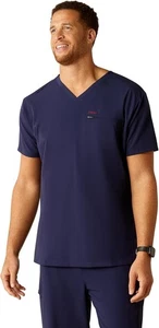 ARIAT Men's Whitman Two Pocket Scrub Top Short Sleeve - Navy, Size Medium - Picture 1 of 8